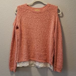 Girls Peek-A-Boo Shoulder Sweater Size L